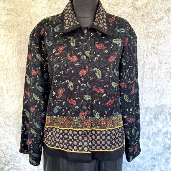 Vintage Don't Mess with Texas Paisley Blazer Small - Picture 1 of 8